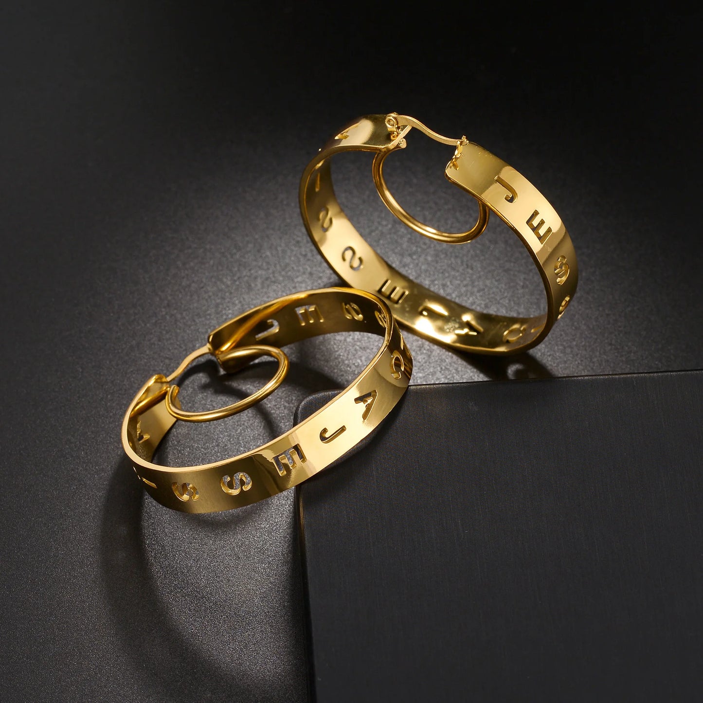 50mm Personalized Custom Name Earrings Hoops - Buy One Get One Free 🔥