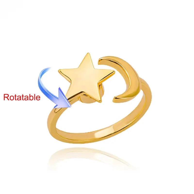 Rotating Sun Opal Ring For Women Stainless Steel - Buy One Get one Free 🔥