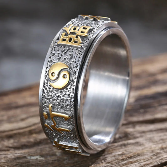 Buddha Men's Luck And Wealth Stainless steel Mantra Ring - BOGO🔥