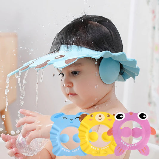 Tear-Free Baby Shower Cap – Safe Head & Ear Protector for Bathing - Buy One Get One 🔥