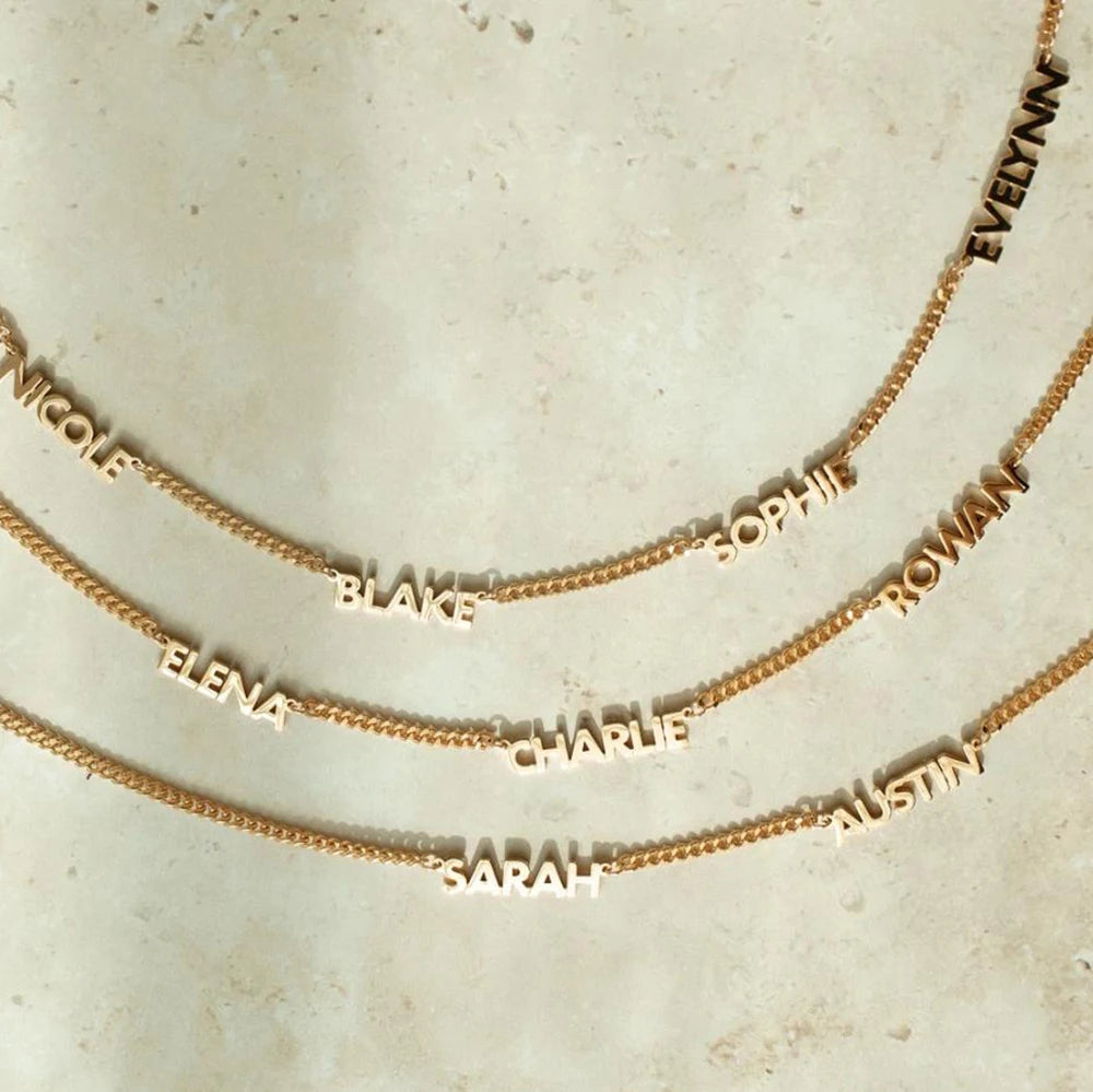 Multiple Name Necklace – Personalized Letter Pendant, Minimalist Gift for Mom
