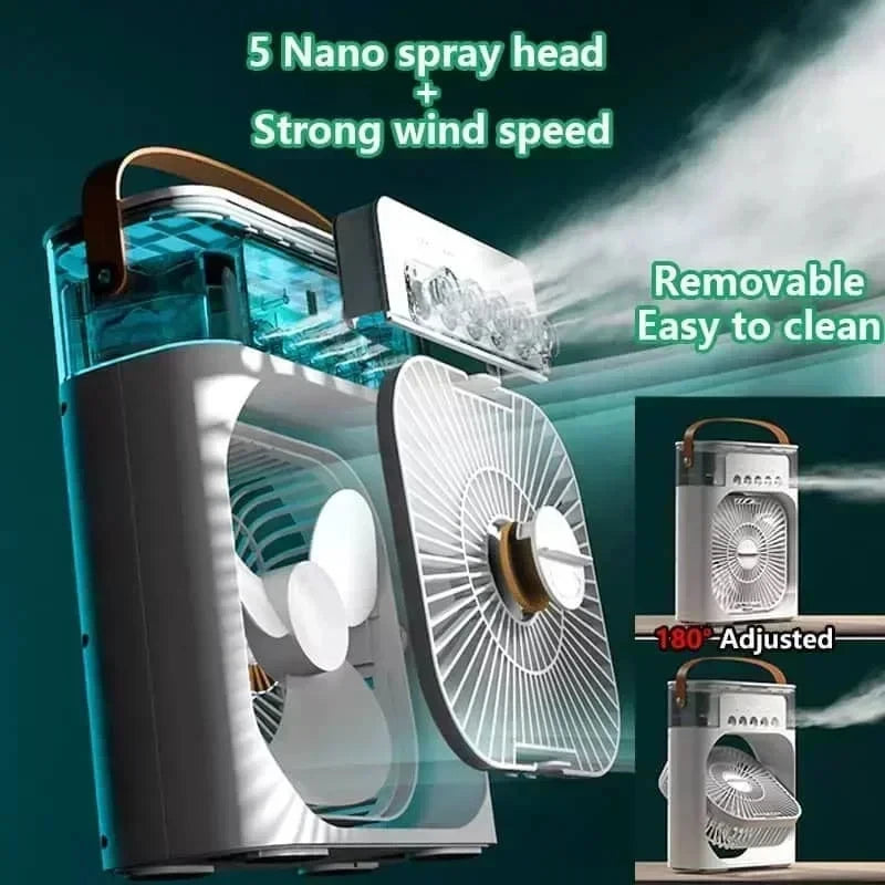 3 In 1 Fan AIr Conditioner Household Mini Air Cooler LED Night Light