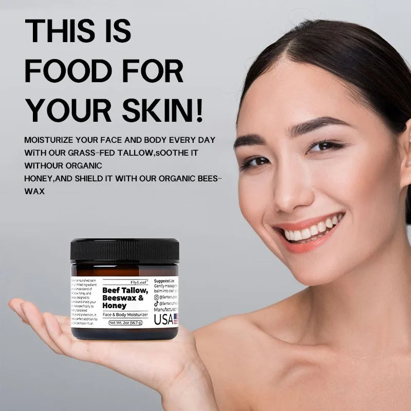 Whipped Beef Tallow And Honey Balm Moisturizing Face Cream.  Buy one Get one Free! Plus Free Shipping!