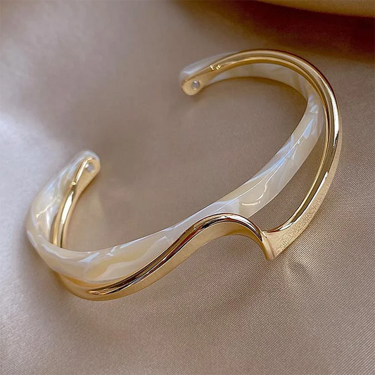 White Shellfish Bracelets Board Bend Metal Bangles - variety of colors