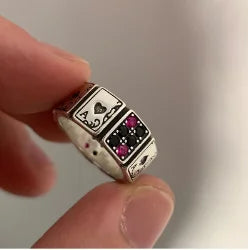 vintage open-ring unisex poker card-shaped Ring for men - Bogo 🔥