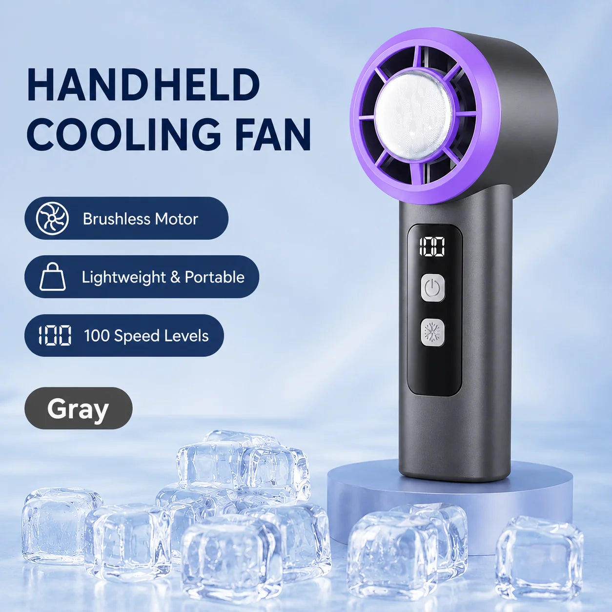 Portable Handheld Cooling Fan, with Cooling Plate