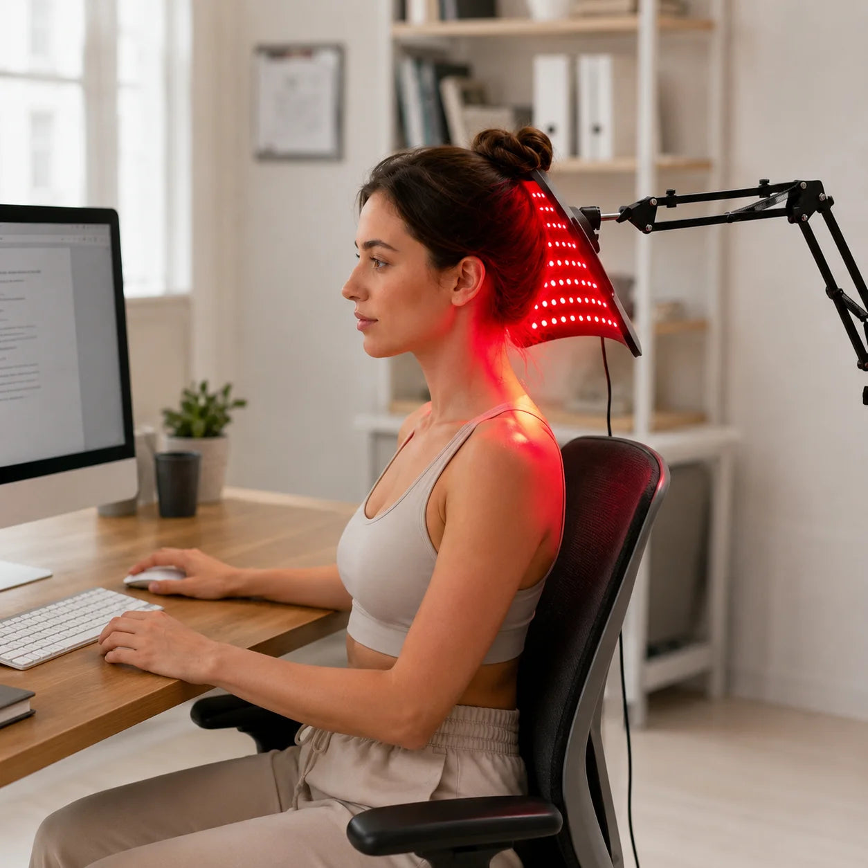 Red Light LED Lamp For Face and Body Home Use  Adjustable Stand with Timer