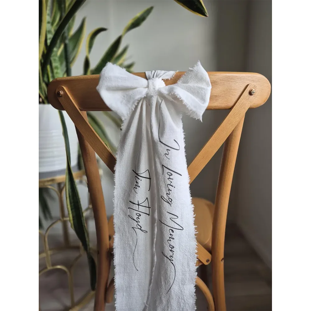 IN LOVING MEMORY Ribbon Memorial Wedding Sign Reserved Chair Bow