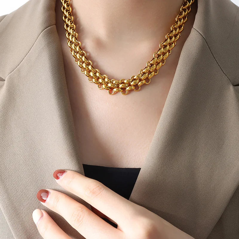 Exaggerated Necklace /Bracelet Buckle Design Thick Chain - Buy One Get One Free 🔥