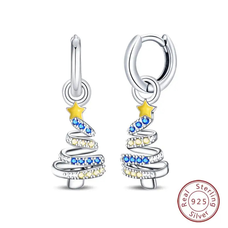 925 Sterling Silver Earrings Charm Simple Shiny Zirconia - Buy One Get