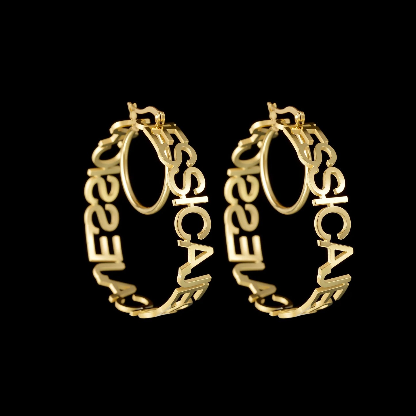50mm Personalized Custom Name Earrings Hoops - Buy One Get One Free 🔥