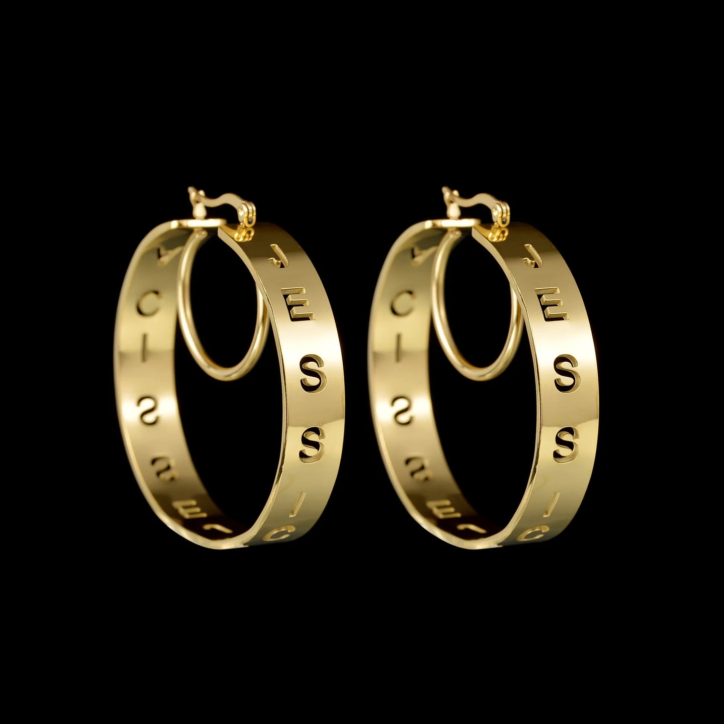 50mm Personalized Custom Name Earrings Hoops - Buy One Get One Free 🔥