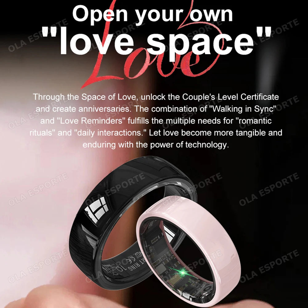 Smart Couple Rings – Health, Sleep &amp; Fitness Tracker Rings (5ATM Waterproof, QRing App)