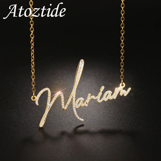 Atoztide Personalized Custom Name Necklace