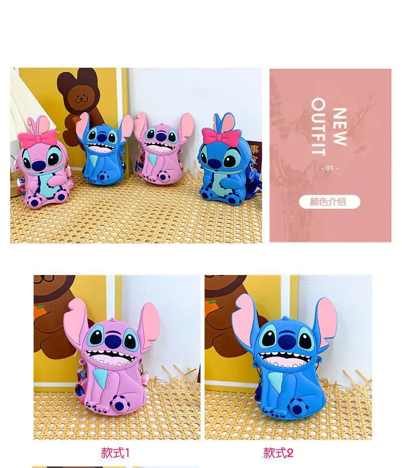 Shi Stitch cute girls silicone coin purse go out cartoon small shoulder bag - BOGO 🔥