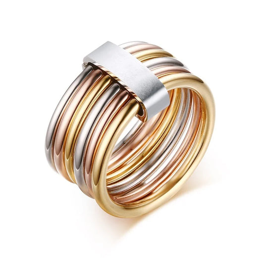Chic 6Pcs Interlocked Stacking Rings for Women