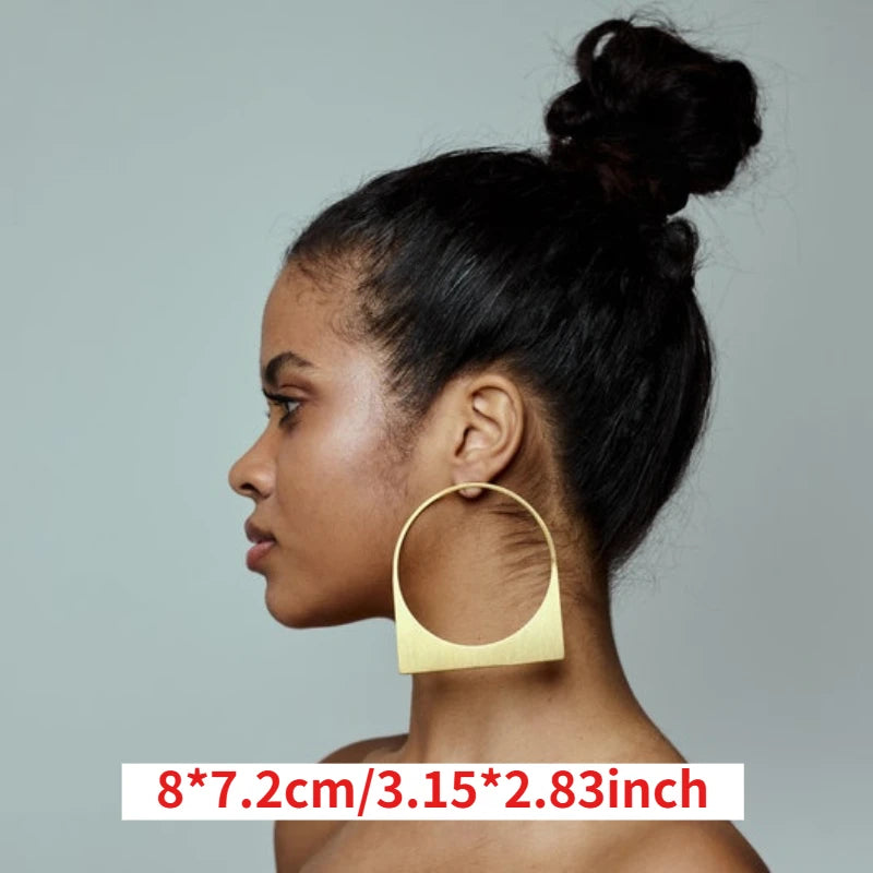 African Large Hoop Earring with Custom Name Middle East Dubai 18K Gold P - BOGO Free 🔥