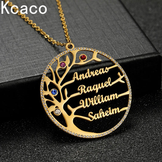 Personalized Stainless Steel Tree of Life Necklace with Birthstone - Buy One Get One Free🔥