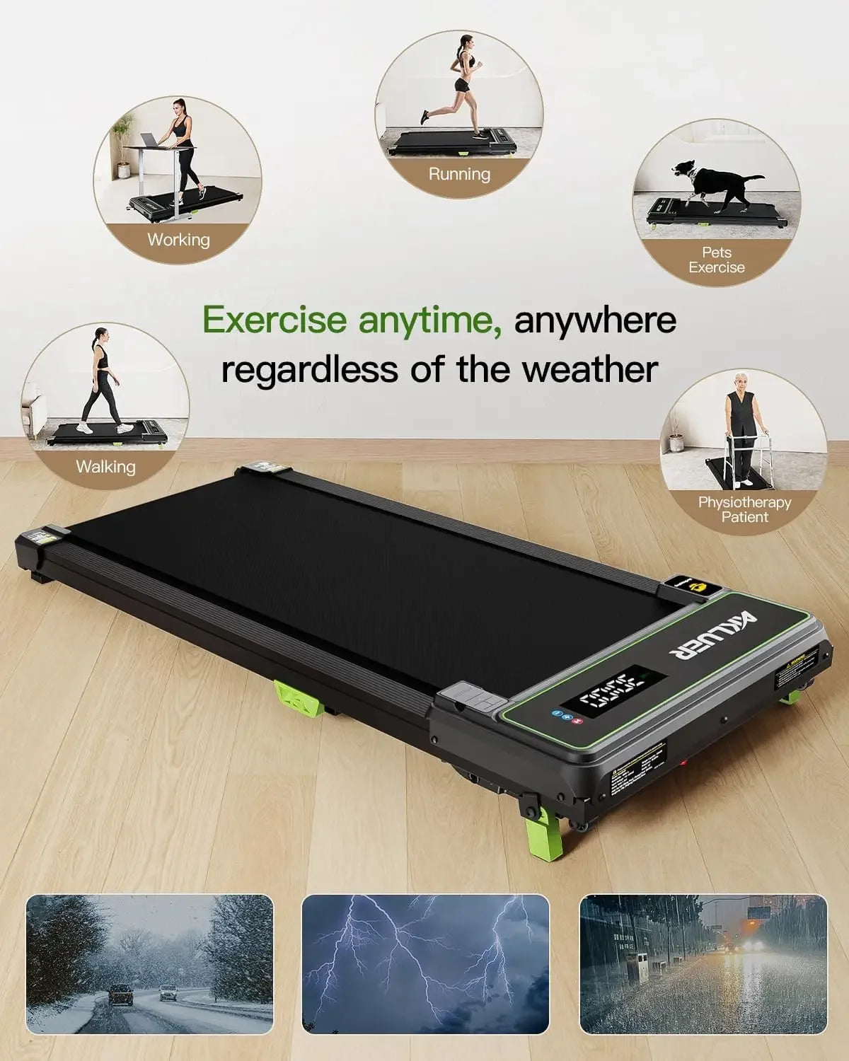 Under Desk Treadmill for Home, 2.5HP Portable Treadmills with Remote Control, 4 in 1 Incline Treadmill