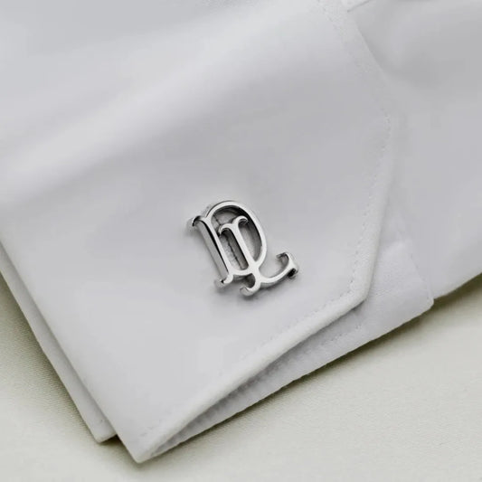 Tangula Custom Men's Cufflinks Stainless Steel Initials