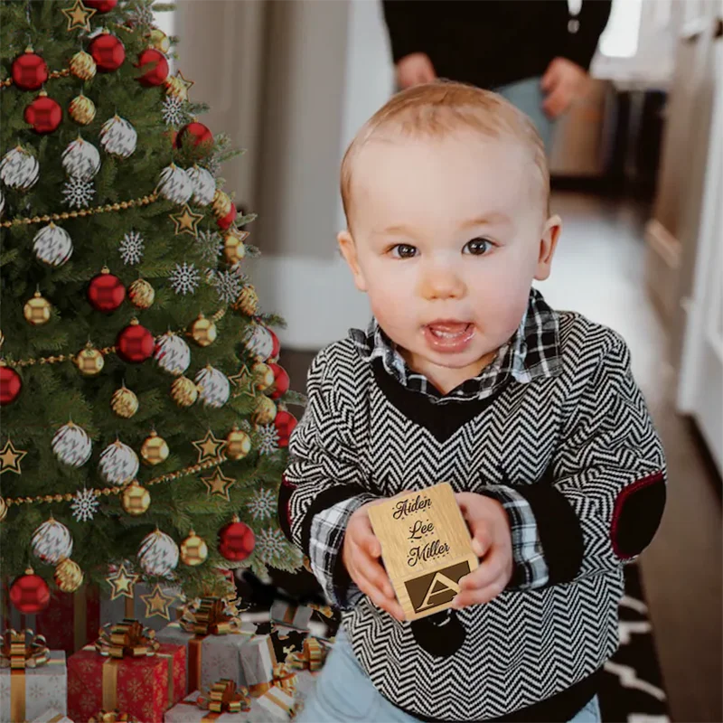 Personalized Baby Block 1st Christmas