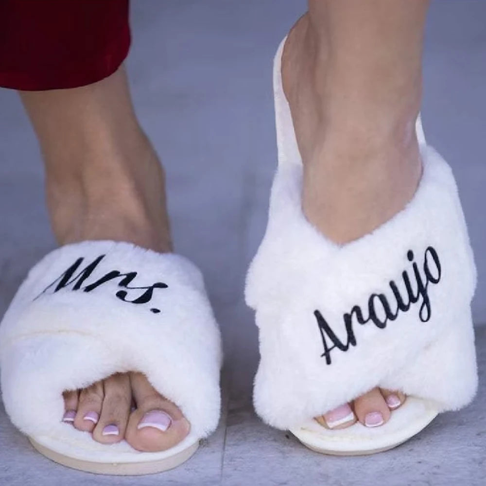 Custom Fluffy Personalized slippers