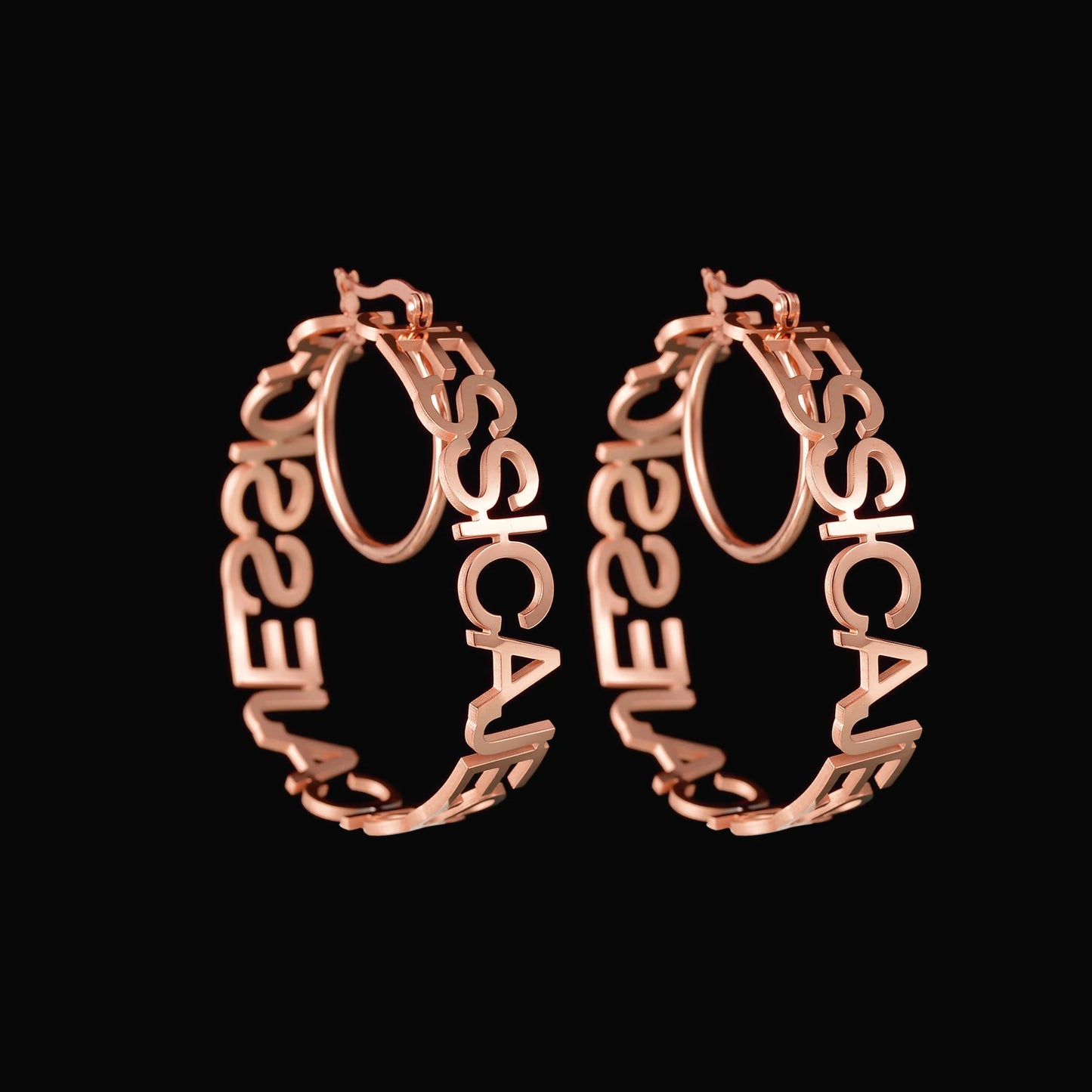 Custom Name Hoop Earrings for Women