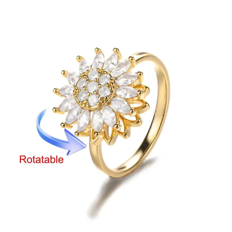 Rotating Sun Opal Ring For Women Stainless Steel - Buy One Get one Free 🔥