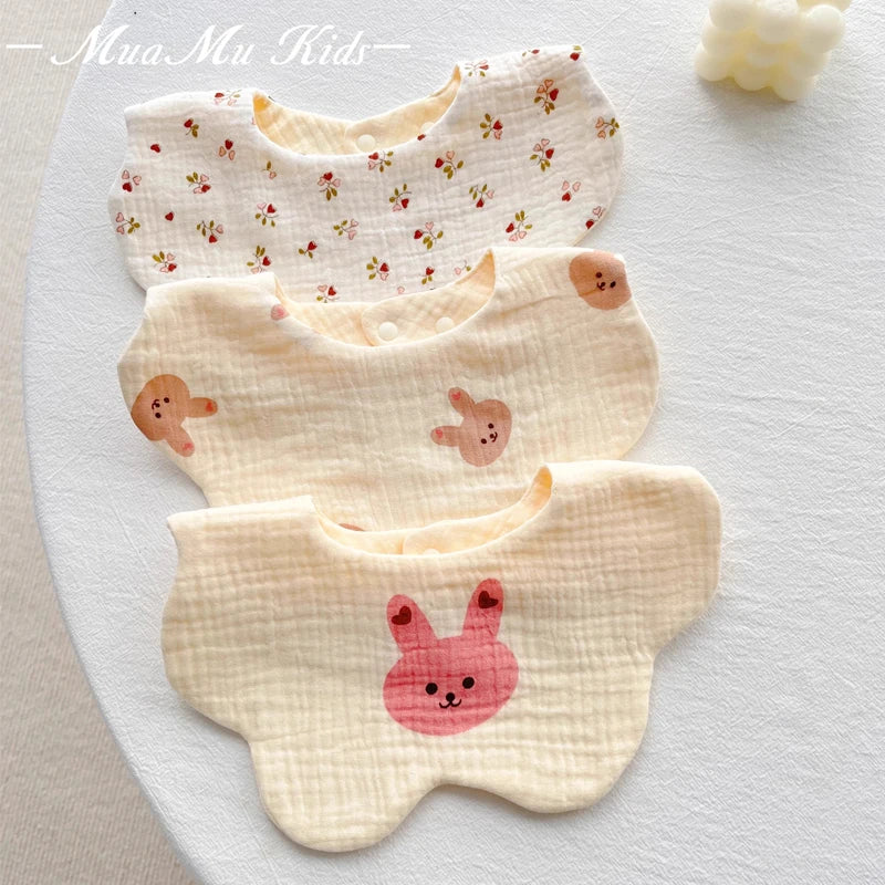 Baby Bibs Cotton Boys and Girls Bib Cute Print Newborn Burp Cloths - BOGO 🔥