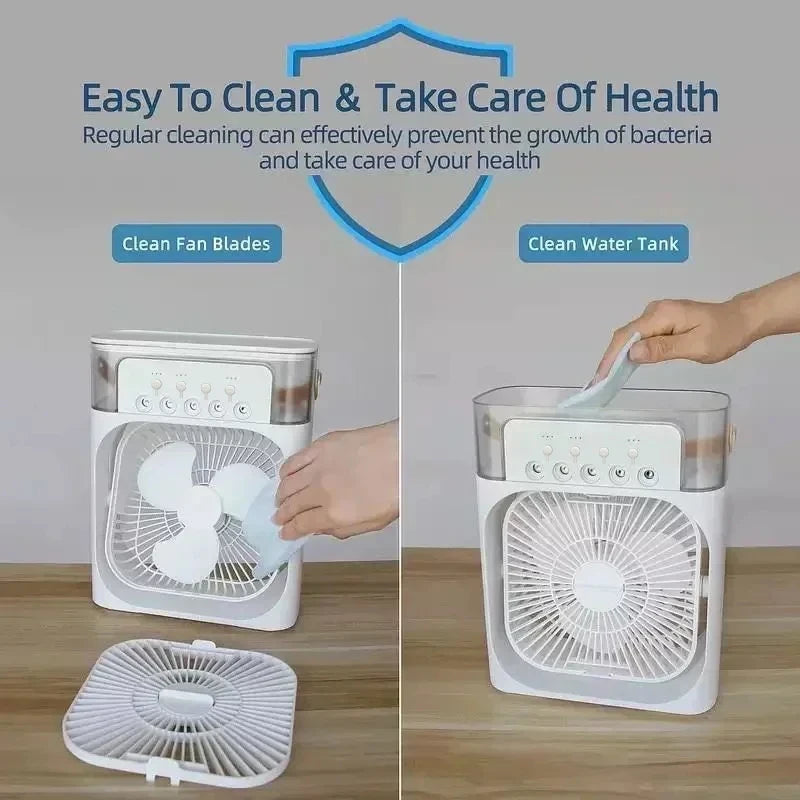 3 In 1 Fan AIr Conditioner Household Mini Air Cooler LED Night Light