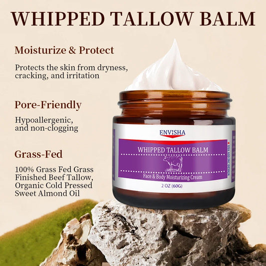 Face Cream Anti-Wrinkle Aging Whipped Tallow Balm Collagen Hyaluronic Acid Skin Care