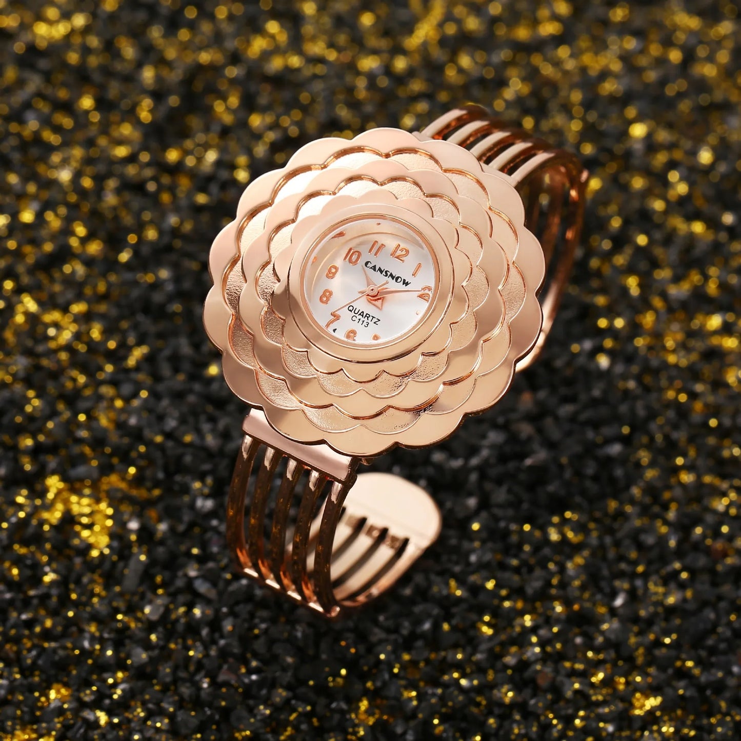 Diamond Flower Ladies Watch Stainless Steel Bracelet - Buy One Get One 🔥- while supplies last