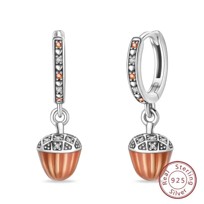 925 Sterling Silver Earrings Charm Simple Shiny Zirconia - Buy One Get