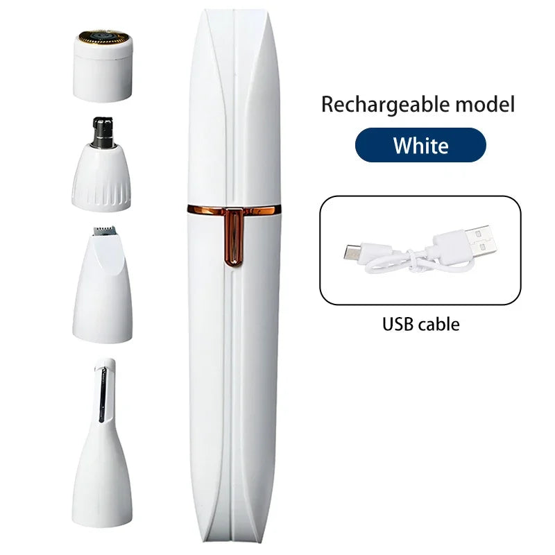 4 In 1 Electric Razor for Women Full Body Shaving Facial Epilator Shaver Eyebrow Trimmer