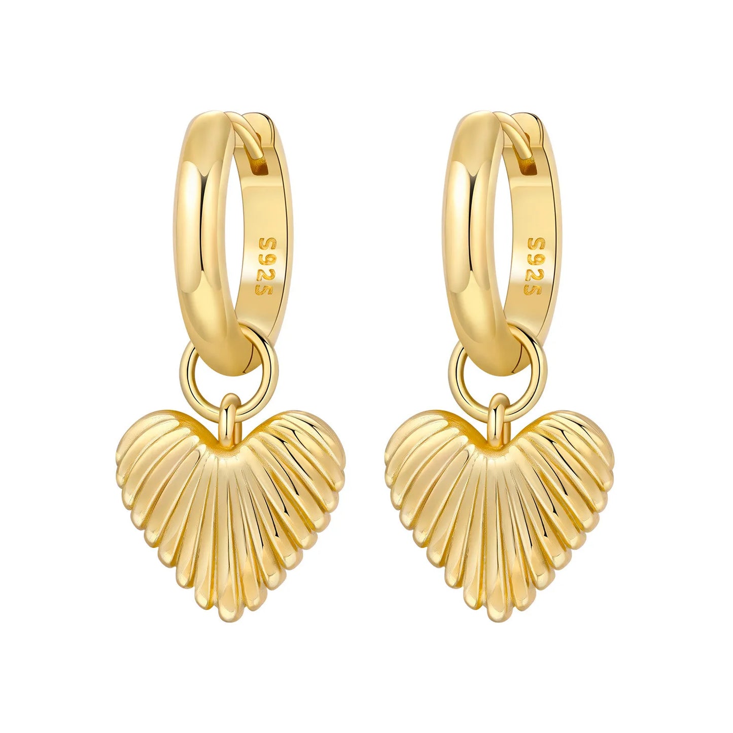 S925 Sterling Silver 18K Gold Square Hoop Earrings