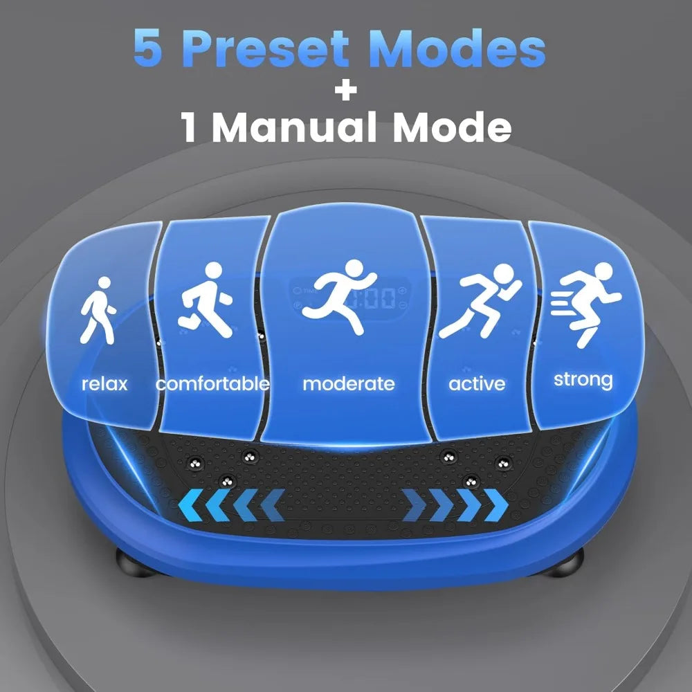 Vibration Plate Exercise Machine with Bluetooth, Remote &amp; Lymphatic Drainage Support