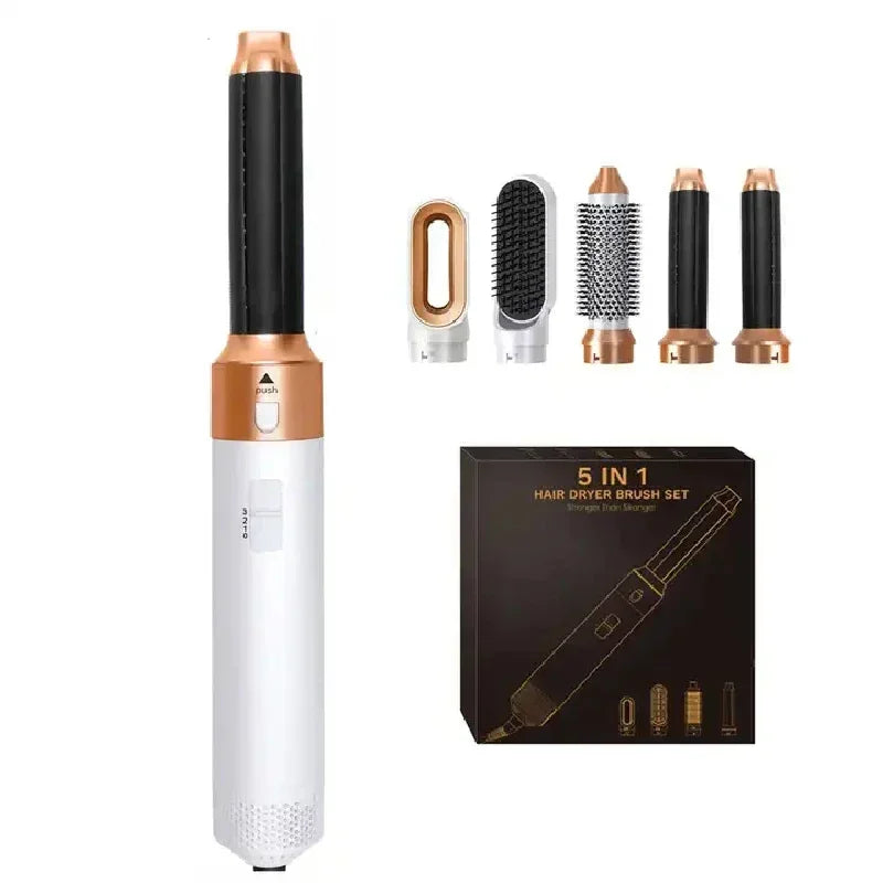 New Hair Dryer Multi Hair Styler 5 in1 Curling Iron Hair Straightener With Hair Brush
