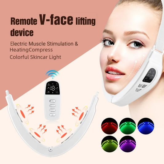 Light Hot Compress Face Vibrate Massager With Remote Control