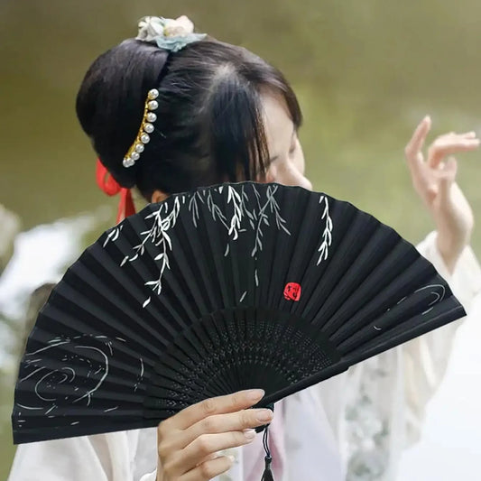 1pc-Elegant wooden folding hand fan favored by fans