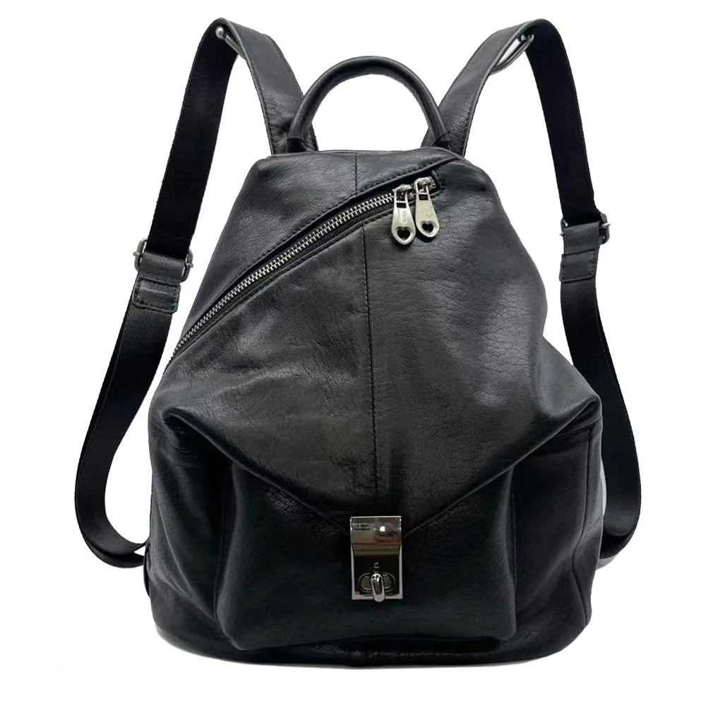 Women's Leather Leisure Travel Backpack