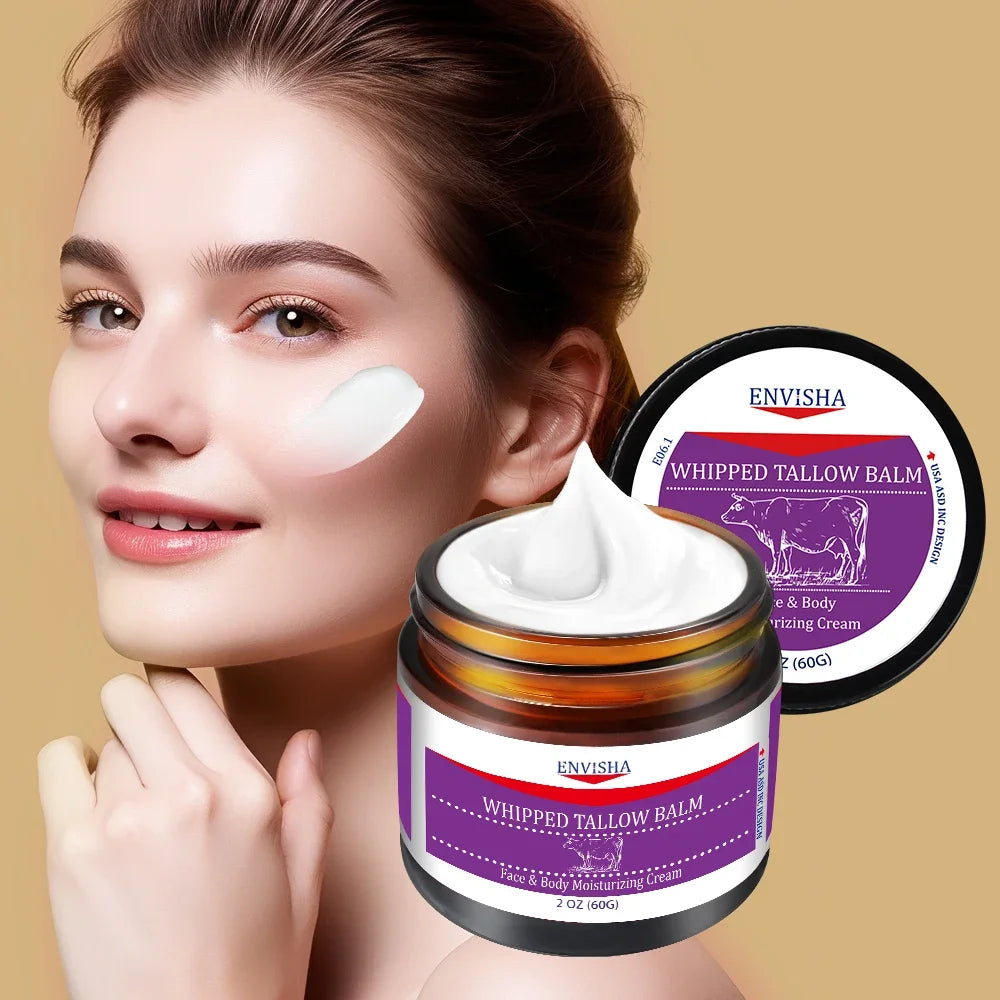 Face Cream Anti-Wrinkle Aging Whipped Tallow Balm Collagen Hyaluronic Acid Skin Care