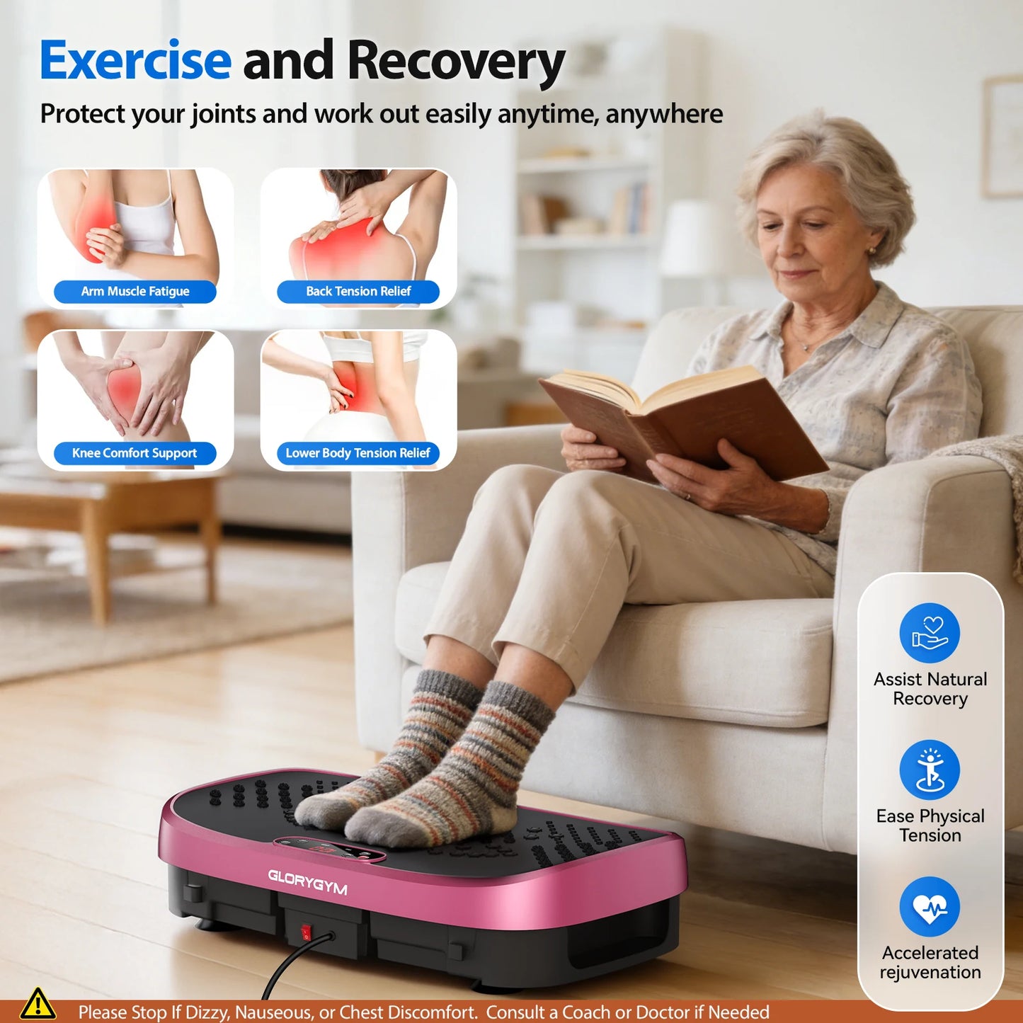 Magnetic Vibration Plate Exercise Machine Fat Burning 120 Levels 330lbs