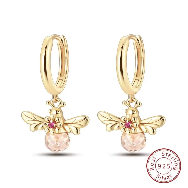 925 Sterling Silver Earrings Charm Simple Shiny Zirconia - Buy One Get