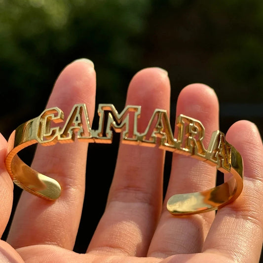 Stainless Steel Personalized letter Cuff Bangles Bracelets for Woman 🔥 Buy One Get One Free
