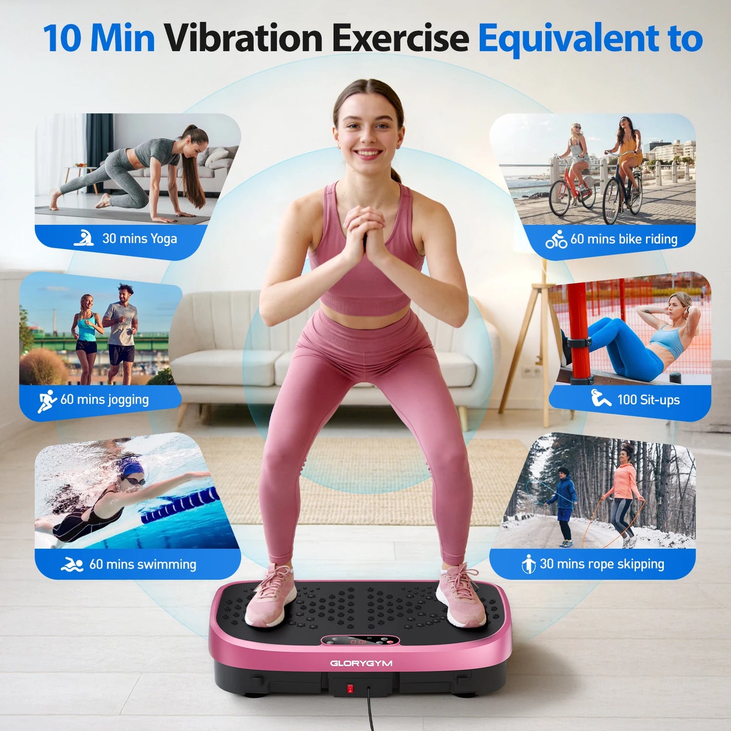 Magnetic Vibration Plate Exercise Machine Fat Burning 120 Levels 330lbs