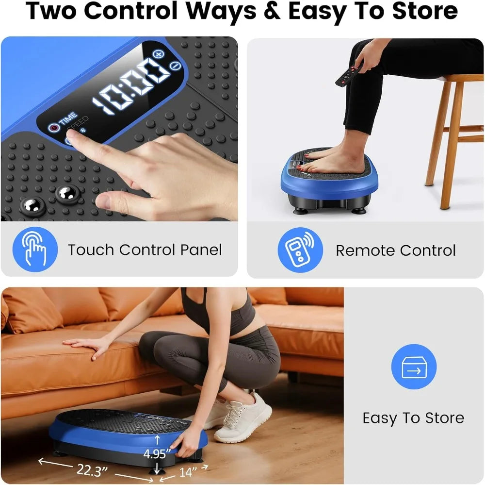 Vibration Plate Exercise Machine with Bluetooth, Remote &amp; Lymphatic Drainage Support