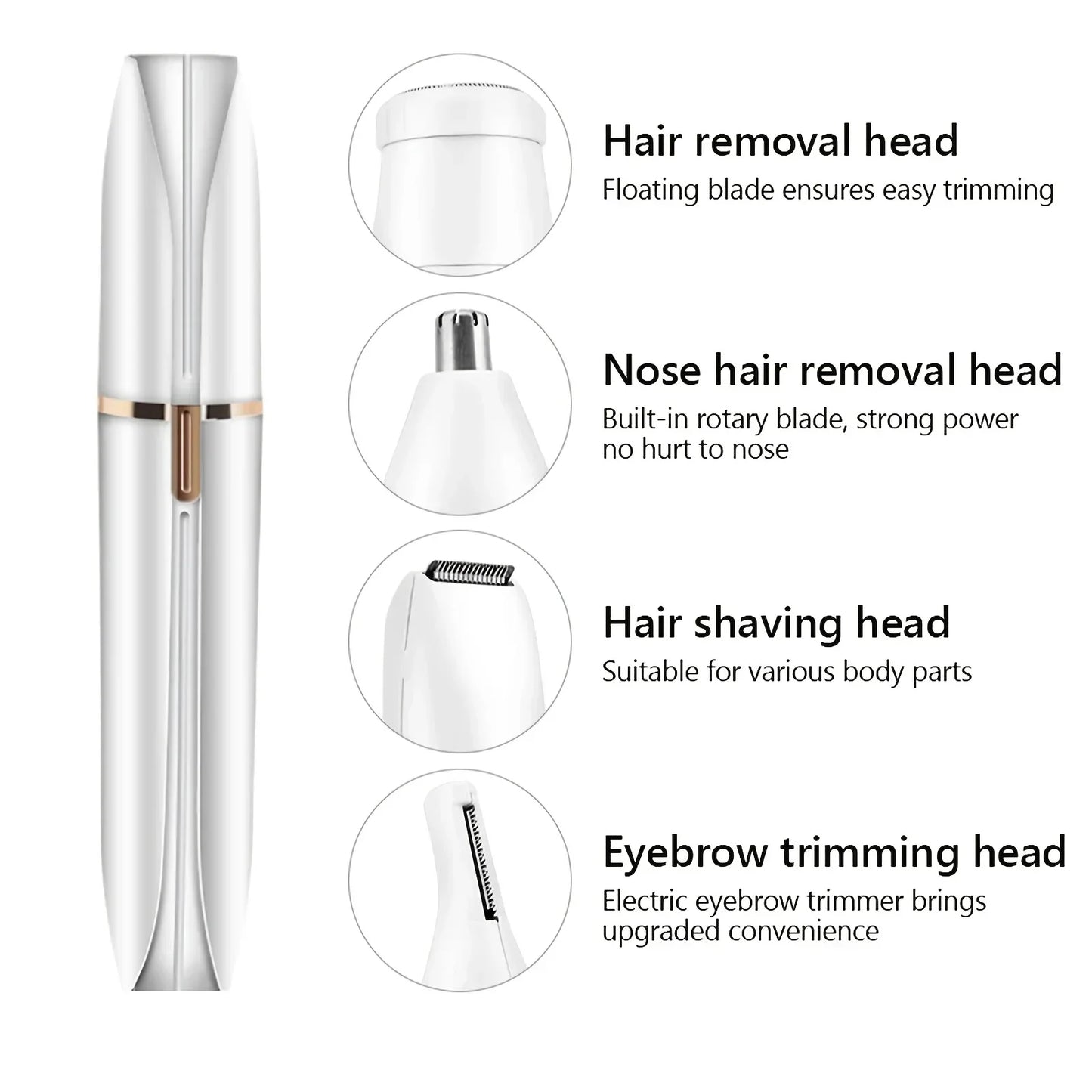 4 In 1 Electric Razor for Women Full Body Shaving Facial Epilator Shaver Eyebrow Trimmer
