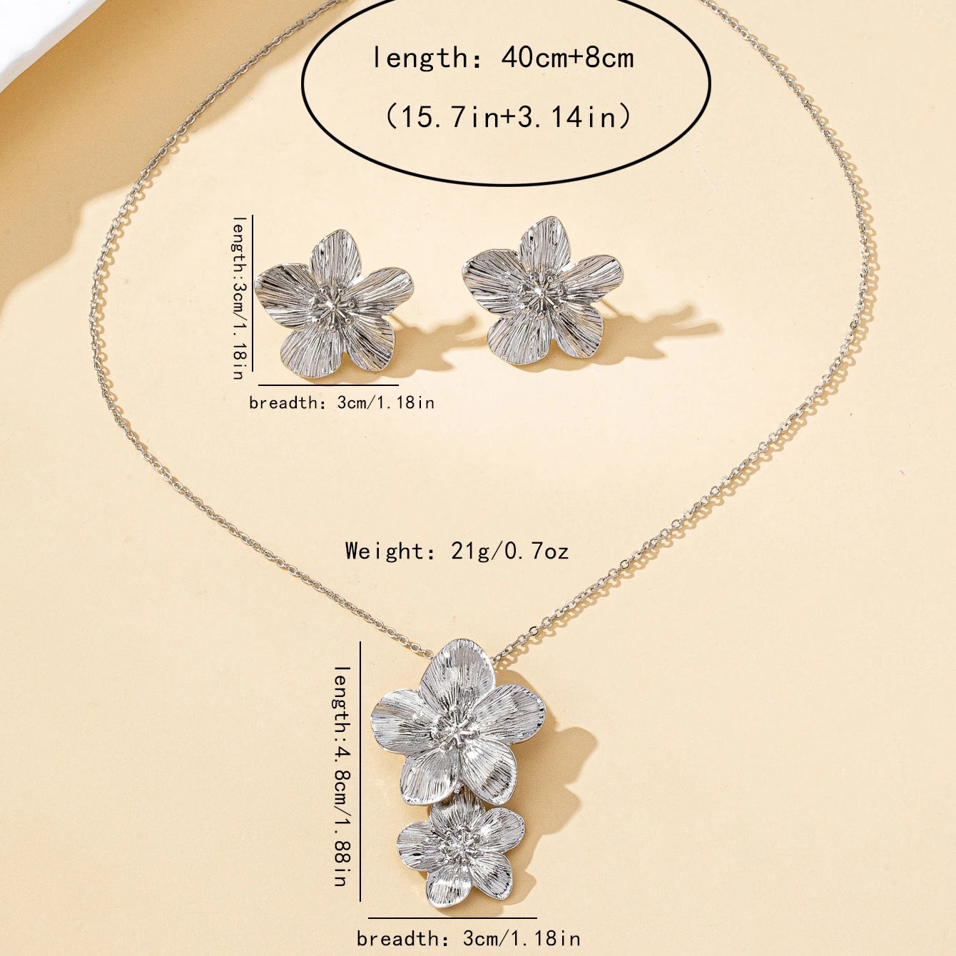 Flower Necklace &amp; Earring Jewelry Set for Women - BOGO 🔥