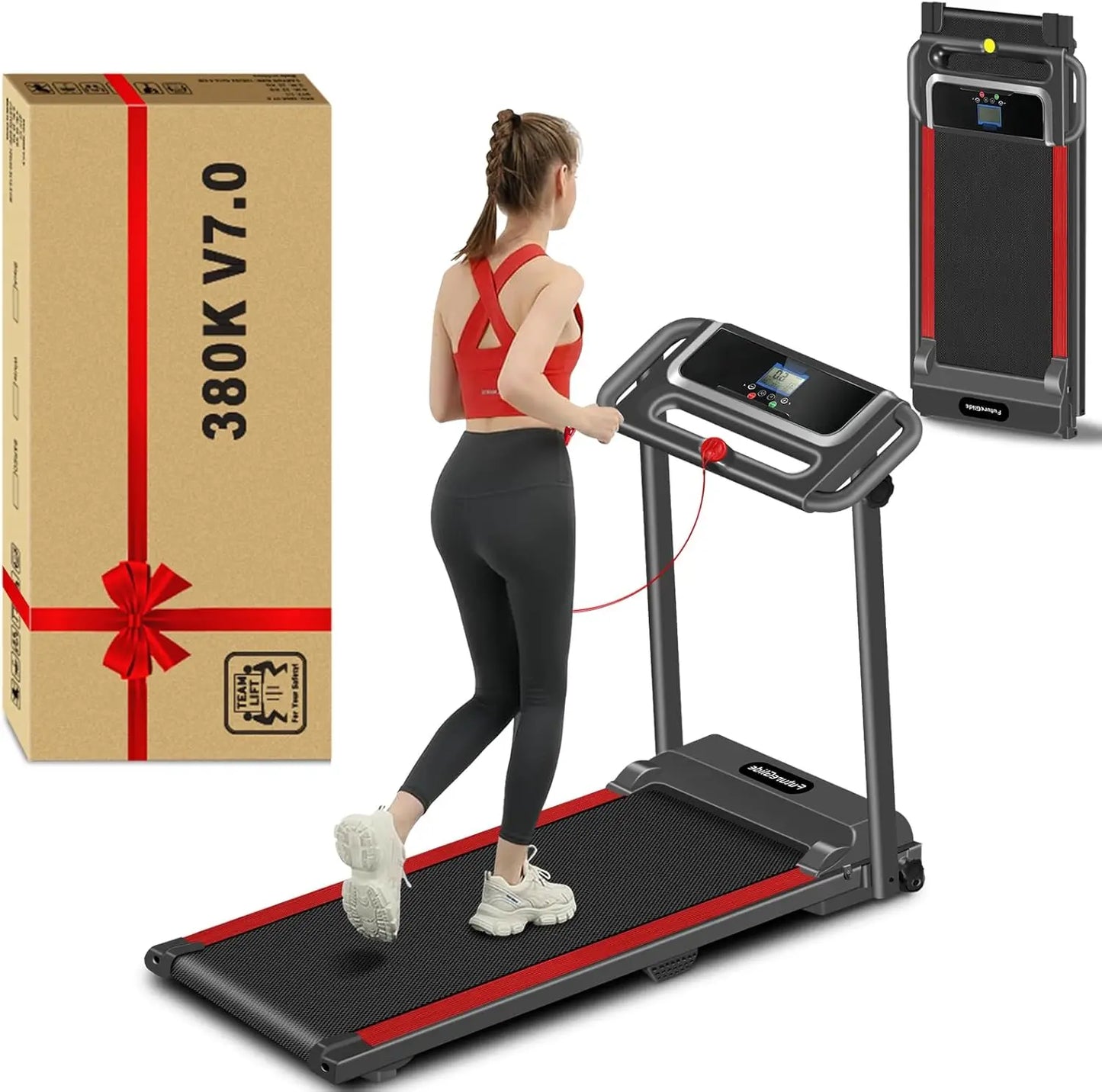 Portable Treadmill with Handle, 12 Preset Programs