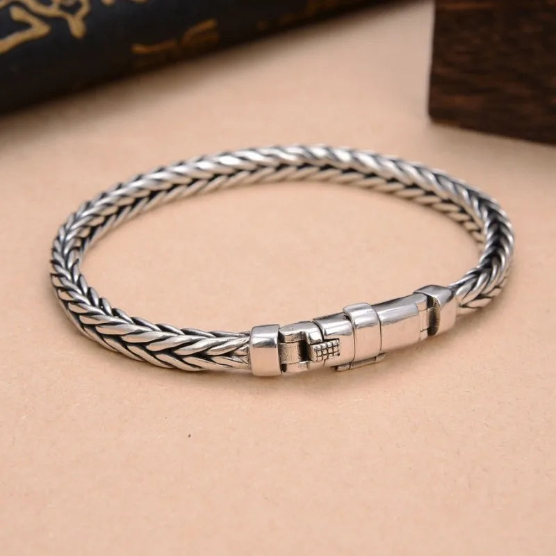 Sterling Silver Handmade Woven Bracelets, Geometric Customized Bracelet